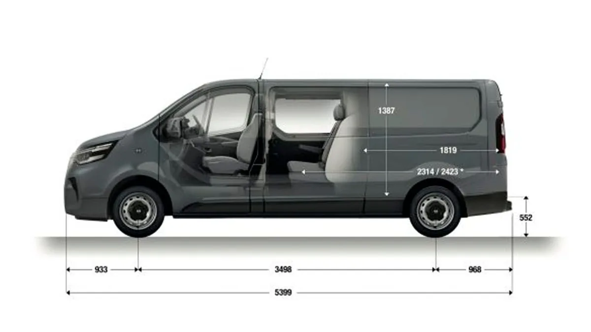 Nissan Primastar Combi 9 L2H1 N-Connecta 150CV II en renting para particulares en Sevilla — Trasera